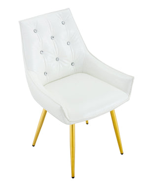 English Elm Crocodile Textured Pu Leather Accent Chair Diamond Tufted with Chrome Metal Legs W3493P456362
