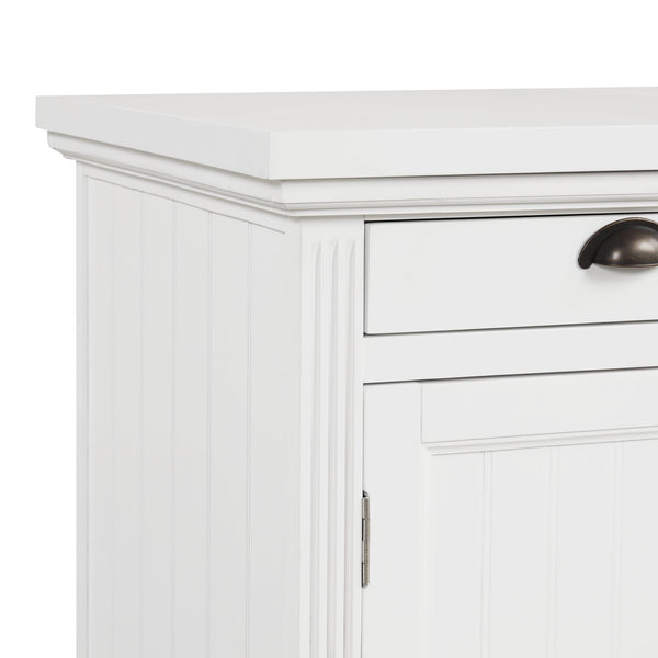 English Elm 67" White Executive Desk with Cabinet Storage Drawers and Usb Ports for Home Office N751S415500K