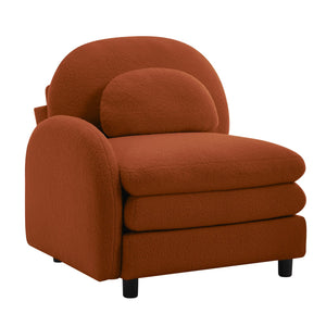 English Elm Vitoria Curved Modular Sectional Sofa in Plush Teddy Fleece with Retro Living Room Appeal W5656P454377