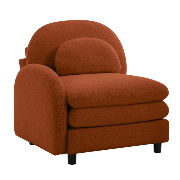 English Elm Vitoria Curved Modular Sectional Sofa in Plush Teddy Fleece with Retro Living Room Appeal W5656P454377