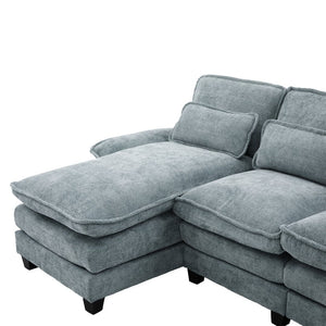 English Elm United We Win 106" U-Shaped Sectional Sofa With Ottoman, Usb Ports & Dual Side Pockets For Comfort W1568S00230-GIGA