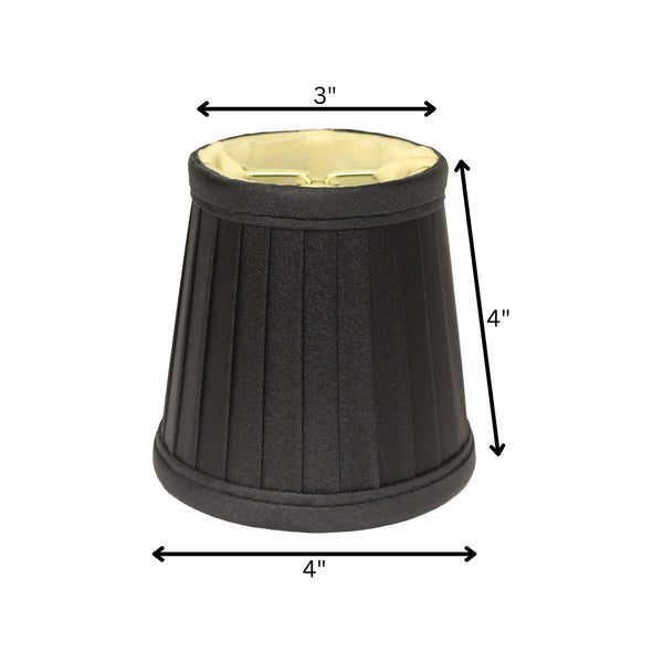 English Elm Side Pleat Black Fabric Chandelier Shades Set of 6 Flame Clip Candelabra Bulb Fit B075101685