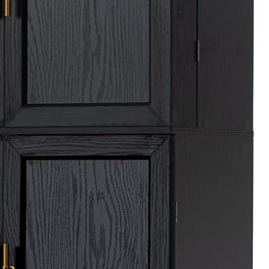 English Elm K&k Farmhouse Pantry Cabinet Tall Freestanding Kitchen Storage with Drawers Shelves Black N707P356567B