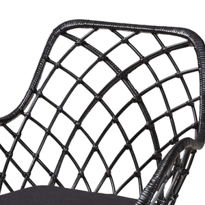 English Elm Modern Boho Rattan Rod Dining Chair Set of Two with Crisscross Base for Casual Spaces B2750P420431