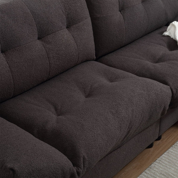 English Elm Cloud Style Sofa - Plush Teddy Velvet 2-Seater Couch For Cozy Living Room & Apartment Spaces W2705S00001-GIGA