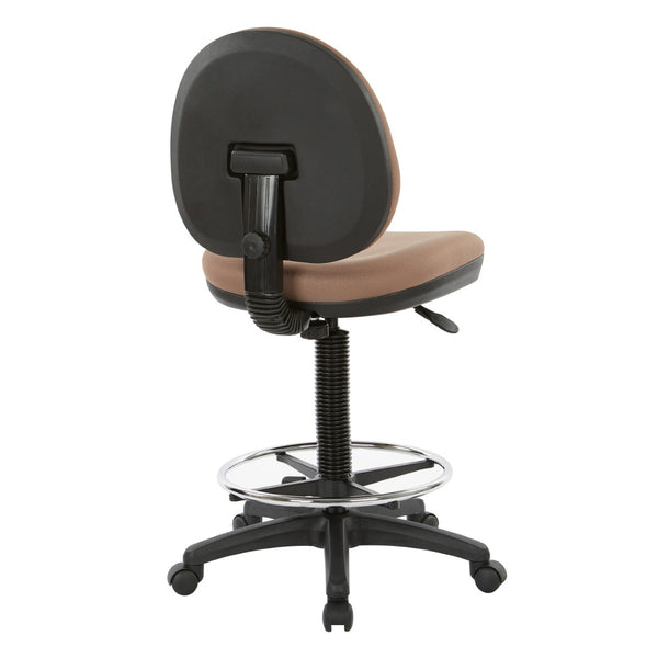 OSP Home Furnishings Sculptured Ergonomic Drafting Chair with Lumbar Support and Adjustable Footring for Studios DC550-232