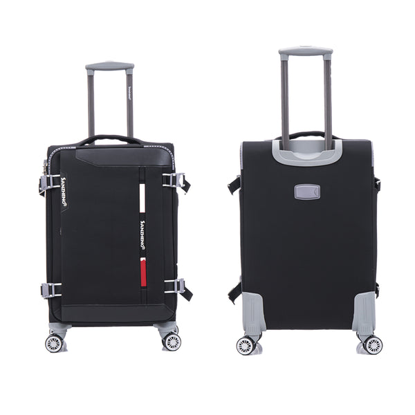 English Elm Softside Expandable Spinner Luggage Set Four Piece Lightweight Travel Collection Black T3292P343396