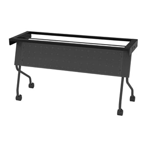 OSP Home Furnishings Frame/modesty Panel Steel Desk Base with Privacy Shield for Professional Workstation Setup 60X24  Titanium 842FM5-T