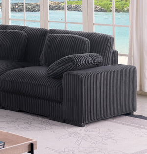 English Elm Lianne Channel Tufted Corduroy Modular Sectional with Reversible Chaise for Living Rooms B2749S00045