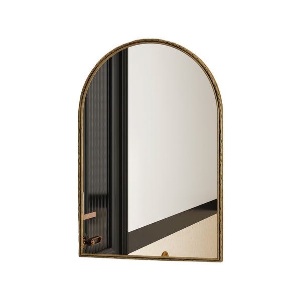 English Elm Arched Decorative Wall Mirror for Bathroom Vanity and Entryway — Elegant Arch Design for Living Room Bedroom Gold W757P251826