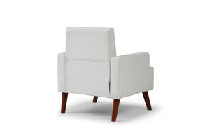 English Elm Ventura Tufted Velvet Accent Chair Compact Button Detail for Living Room or Bedroom White B078P497890