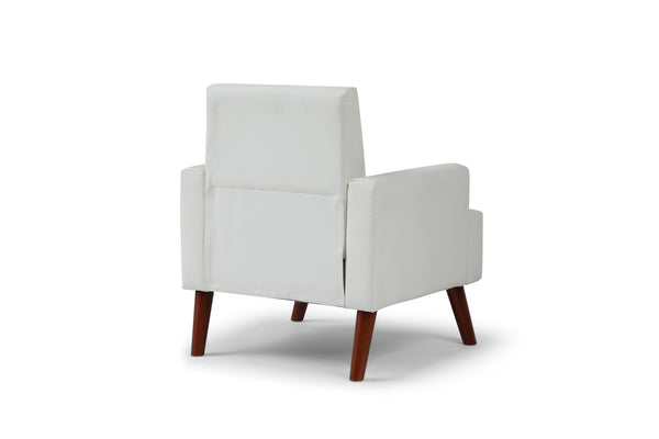 English Elm Ventura Tufted Velvet Accent Chair Compact Button Detail for Living Room or Bedroom White B078P497890