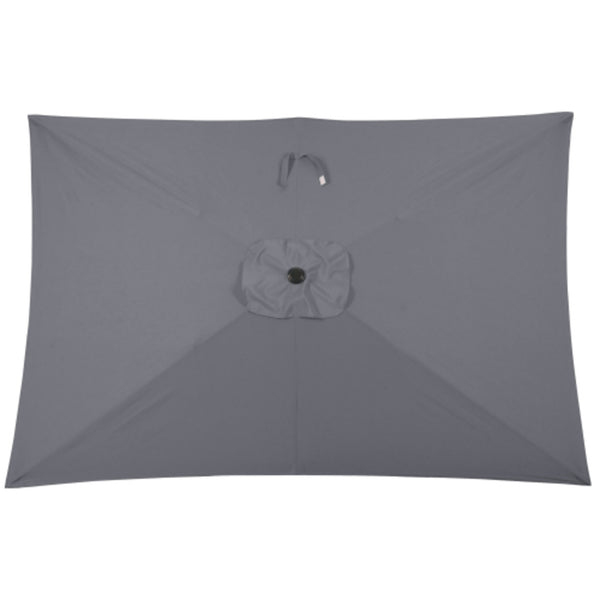 English Elm 6.5 X 10 Ft Rectangular Outdoor Patio Umbrella with Crank Tilt Uv Resistant Canopy Gray B082P454956