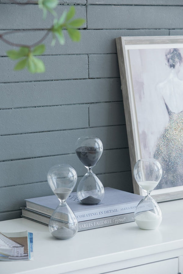 English Elm Set Of 2 Ferdinand 30-Minute Hourglasses - Elegant White Sand Timers For Modern Home Décor W2078P278063-GIGA