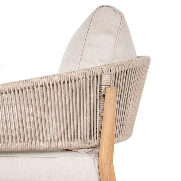 English Elm Christopher Knight Home® - Verona Outdoor Acacia Wood Club Chair Set Of 2 With Beige Cushions & Handwoven Rope For Patio Style N775P309256A