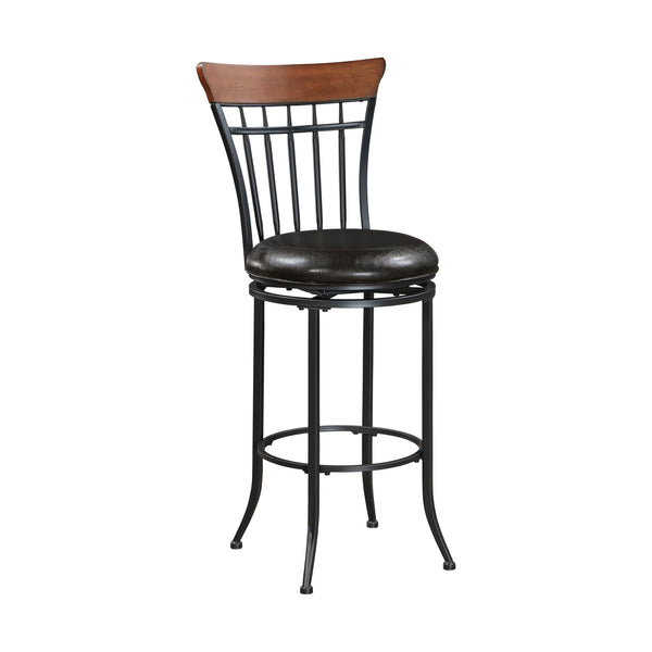 English Elm Swivel Pub Height Chair Faux Leather Seat 29" Bar Stool Metal Frame 360° Swivel Counter Dining B011P287562