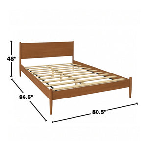 English Elm Mid-Century Modern Eastern King Wooden Platform Bed In Warm Oak - Stylish, Durable, Easy Assembly! B016S00018