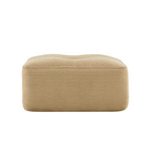 English Elm Ottoman Corduroy Upholstered Modular Accent Piece with High Resilience Foam and Curved Arms Camel W714P364684