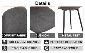 English Elm Table Set With 4 Upholstered Dark Grey Chairs – Modern Medieval Rustic Style For Dining Comfort W1151S04210-GIGA