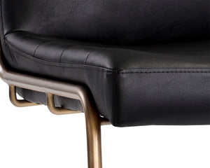 Sunpan Anton Lounge Chair - Stylish Comfort with Sculpted Seat and Rustic Bronze Frame for Modern Spaces Vintage Black