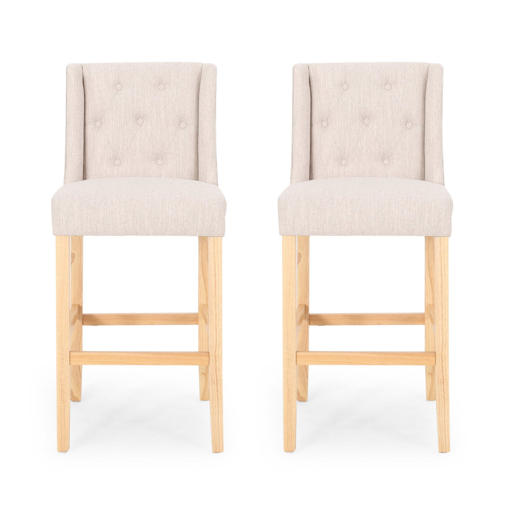 English Elm Vienna Wingback Counter Stools Set of 2 Tufted Fabric Nailhead Kitchen Bar Seating 64854.00BGE