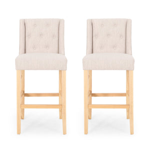 English Elm Vienna Wingback Counter Stools Set of 2 Tufted Fabric Nailhead Kitchen Bar Seating 64854.00BGE