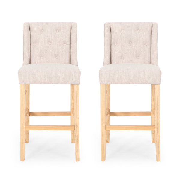 English Elm Vienna Wingback Counter Stools Set of 2 Tufted Fabric Nailhead Kitchen Bar Seating 64854.00BGE