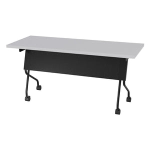 OSP Home Furnishings 5' Flip Top Nesting Training Table with Locking Casters for Classrooms and Offices Grey Black 84225BG