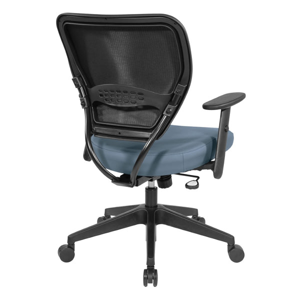 OSP Home Furnishings Silver Ion Antimicrobial Ergonomic Office Chair with Lumbar Support and Adjustable Arms Blue 5500D-R105