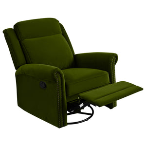 English Elm Christopher Knight Home® - 360° Swivel Recliner Plush Velvet Manual Rocker with Infinite Recline Support for Living Room Comfort Green N763P202666E