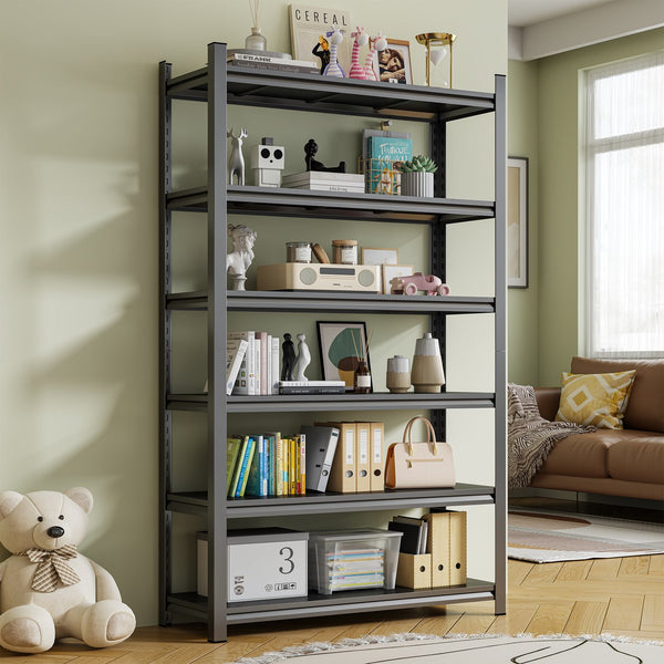 English Elm Garage Six Tier Steel Shelving Unit Adjustable Heavy Duty Freestanding Storage Rack W1831P366862
