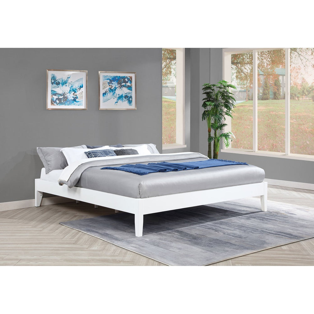 English Elm Hounslow White Eastern King Platform Bed - Elegant Low-Profile Design For Modern Bedrooms & Durability B062S01216