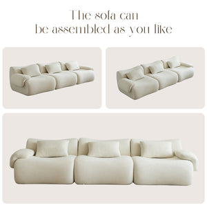 English Elm Modular Sectional Sofa - Space-Saving Modern Design, Cozy Sherpa Fabric, Perfect For Small Rooms W3622S00001