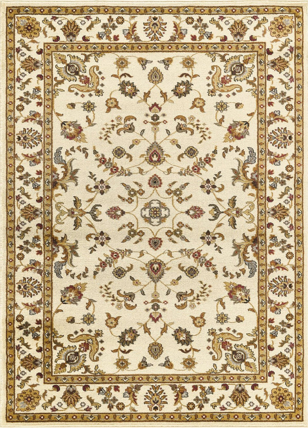 English Elm Classic Cream Traditional All-over Pattern Area Rug Low Pile Living Room Anchor B186P452250