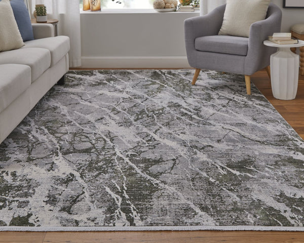 Feizy Rugs Cadiz Abstract Watercolor Rug – Modern Bohemian Design Inspired By Cadiz, Spain's Poetic Colors Gray,Green,Taupe Viscose,Acrylic 86639n6fgrnivyj20