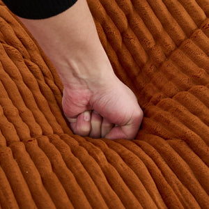 English Elm Big Corduroy Lounger Bean Bag with Ottoman Memory Foam Fill for Living Room Orange W395P435350