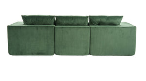 English Elm 101" Modular Cloud Sectional Corduroy Upholstered Sofa Reversible Chaise Living Room Green W1170S00055