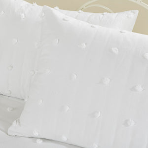 JLA Home Urban Habitat - Cotton Twin Daybed Cover Set with Tufted Chenille Dots, OEKO-TEX Certified, Shabby Chic Layered Look Ivory UH13-2207