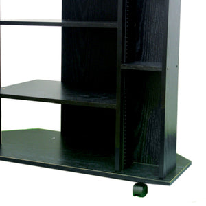 English Elm 35" Corner TV Stand Black Finish — Space-Saving 3-Shelf Wooden Unit Fits Most 35" TVs & Media Storage B072115894