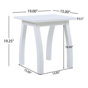 English Elm Selma Solid Acacia Wood Rectangular End Table Weatherproof Grain Finish Patio or Living Room N770P248135W