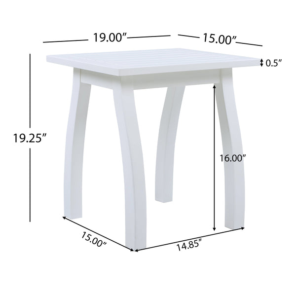 English Elm Selma Solid Acacia Wood Rectangular End Table Weatherproof Grain Finish Patio or Living Room N770P248135W