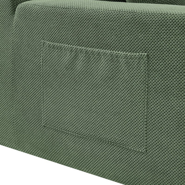 English Elm Coffee-bean Sculptural Sectional Sofa with Pod Cushions for Modern Living Rooms B2748S00126