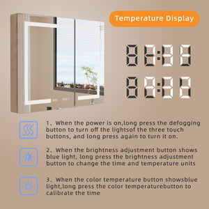 English Elm Lighted Aluminum Medicine Cabinet Smart Mirror with Anti-fog Led and Built-in Usb Outlet W5609P461309