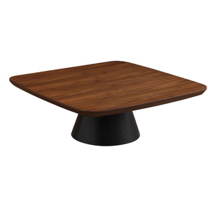 English Elm Duncan Walnut Veneer Two-piece Nesting Coffee Set with Matte Black Conical Bases B062S01486