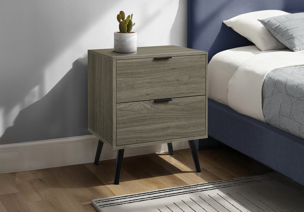 English Elm Accent Side Table Rustic Grey Laminate Compact Storage Cabinet Transitional Bedroom Grey B2710P461693