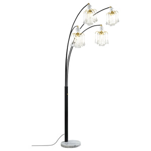 English Elm Marcos Five Arm Crystal Arc Tree Lamp with Marble Base for Modern Living Rooms B062S01750
