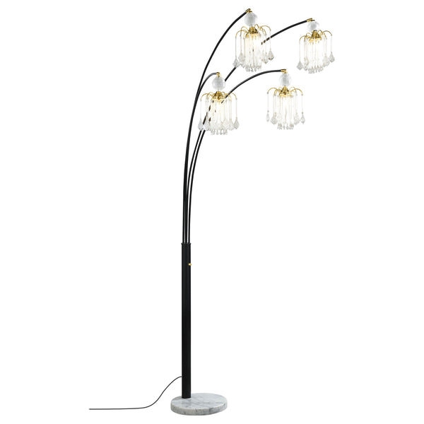 English Elm Marcos Five Arm Crystal Arc Tree Lamp with Marble Base for Modern Living Rooms B062S01750