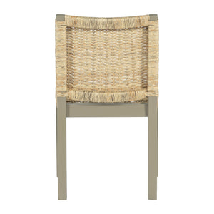 English Elm Farmhouse Solid Wood Dining Chairs Set of 2 with Rattan Backrest, Champagne Finish, Durable Craftsmanship Gold N842P271333E