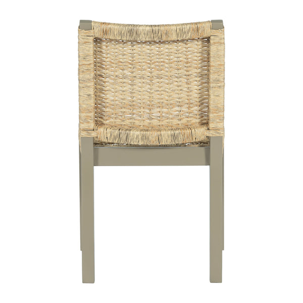 English Elm Farmhouse Solid Wood Dining Chairs Set of 2 with Rattan Backrest, Champagne Finish, Durable Craftsmanship Gold N842P271333E