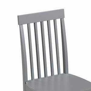 English Elm Walker Edison - Classic Rustic 5-Piece Dining Set with Slat-Back Spindle Chairs, Solid Rubberwood Table, White/Grey Finish - Perfect for Small Kitchens and Farmhouse Style B185P326702